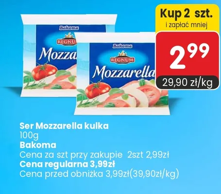 Ser mozzarella kulka Bakoma promocja w Market Point