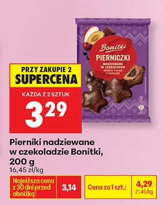 Pierniki nadziewane w czekoladzie Bonitki promocja w Biedronka