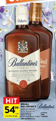 Whisky ballantine's wybrane rodzaje promocja w Intermarche