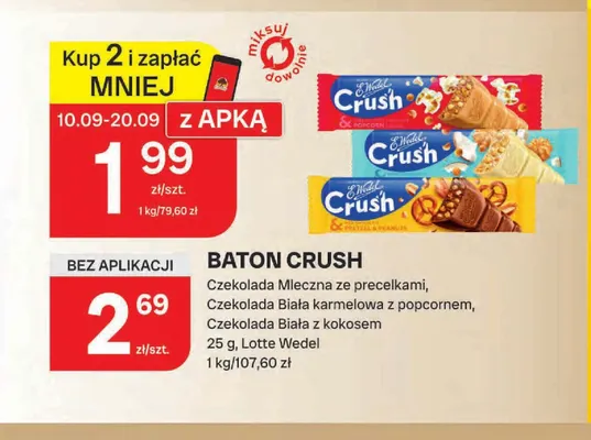 Baton E.Wedel Crush Czekolada Mleczna ze precelkami promocja w Chorten