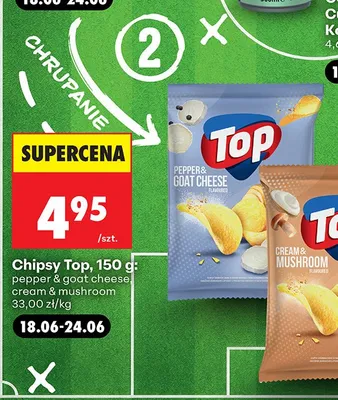 Chipsy Top Cream & Mushroom promocja w Biedronka