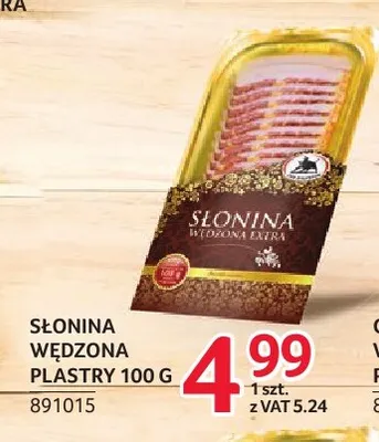 Słonina wędzona plastry ZMB Białystok promocja w Selgros