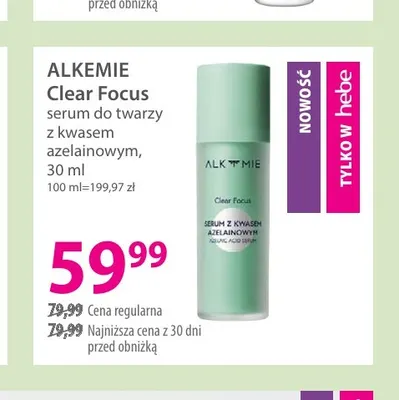 Clear Focus serum do twarzy z kwasem azelainowym Alkemie promocja w Hebe