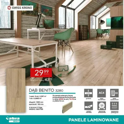 Panele laminowane SWISS KRONO Dąb Benito 3280 promocja w Abra Meble