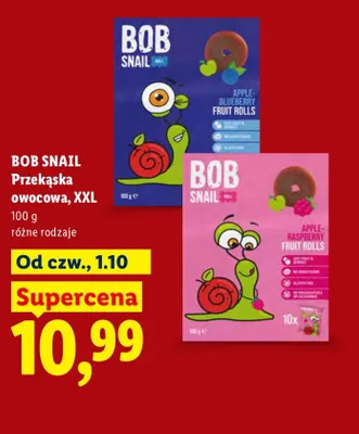 Przekąska owocowa XXL jabłko-malina Bob Snail promocja w Lidl