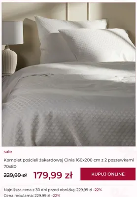 Komplet pościeli żakardowej Cinia 160x200 cm z 2 poszewkami 70x80 home & you promocja w home&you