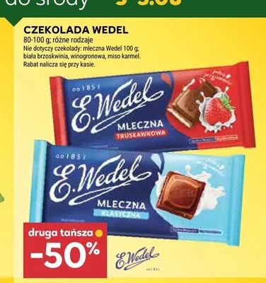 Czekolada mleczna klasyczna E.Wedel promocja w Stokrotka