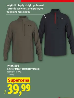 Sweter troyer termiczny męski Parkside promocja w Lidl