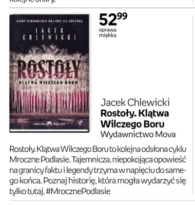 Książka Jacek Chlewicki Rostoły. Klątwa Wilczego Boru promocja w Empik