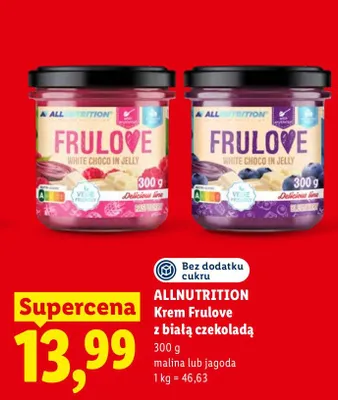 Krem Frulove z białą czekoladą Allnutrition jagoda promocja w Lidl