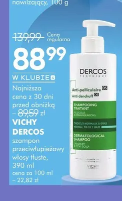 Szampon przeciwłupieżowy Vichy Dercos do włosów tłustych promocja w Super-Pharm