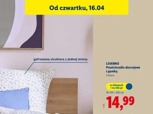 Prześcieradło z gumką frotte 90 x 200 cm promocja w Lidl
