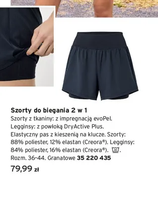 Szorty do biegania 2 w 1 promocja w Tchibo
