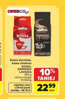Kawa ziarnista Lavazza Espresso Italiano Classico promocja w Carrefour