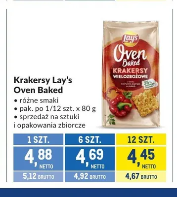 Krakersy Lay's Oven Baked promocja w Makro