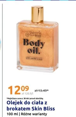 Olejek do ciała z brokatem Skin Bliss with vanilla scent promocja w Action