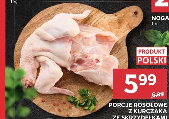 Porcje rosołowe z kurczaka ze skrzydełkami promocja w Stokrotka