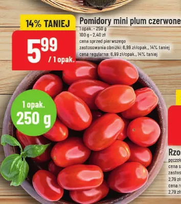 Pomidory mini plum czerwone promocja w POLOmarket