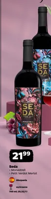 Wino czerwone wytrawne Seda Petit Verdot Merlot promocja w Netto