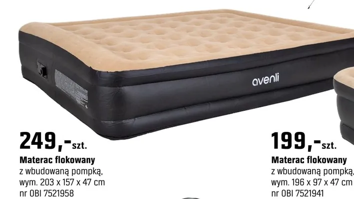 Materac flokowany z wbudowaną pompką promocja w OBI