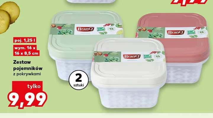 Zestaw pojemników z pokrywkami BranQ 2-pak 1,25 l promocja w Kaufland