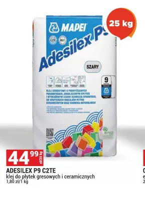 Klej do płytek gresowych i ceramicznych Adesilex P9 C2TE Mapei promocja w Merkury Market