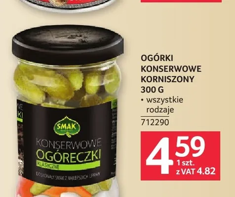 Ogórki konserwowe korniszony Smak promocja w Selgros