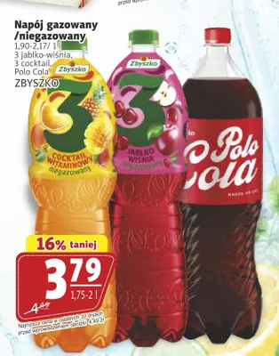 Napój niegazowany Zbyszko 3 Jabłko Wiśnia promocja w Prim Market