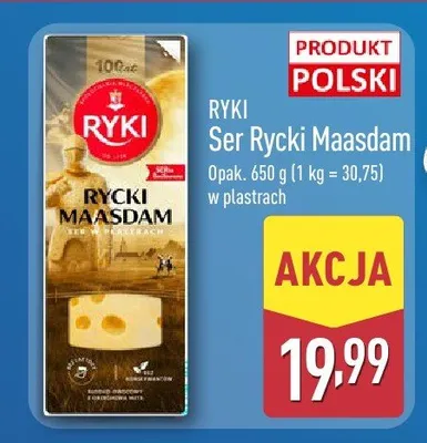 Ser Rycki Maasdam w plastrach Ryki promocja w Aldi