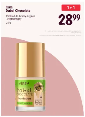 Podkład do twarzy kryjąco-wygładzający Stars Dubai Chocolate promocja w Rossmann