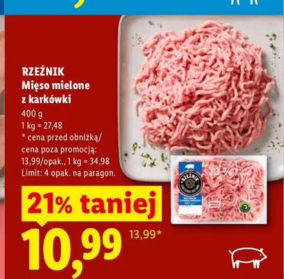 Mięso mielone z karkówki Rzeźnik promocja w Lidl