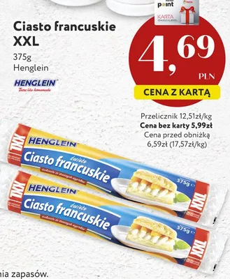 Ciasto francuskie XXL Henglein promocja w Market Point