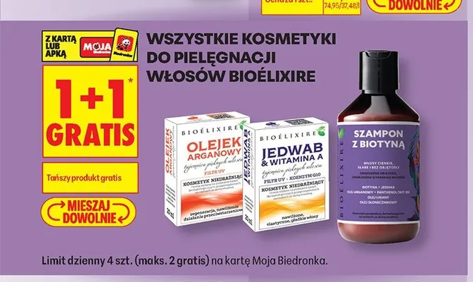 Szampon do włosów Bioélixire z biotyną promocja w Biedronka