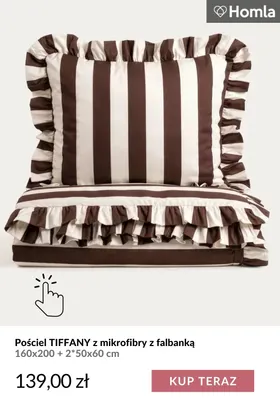 Pościel Tiffany z mikrofibry z falbanką 160x200+2*50x60 cm Homla promocja w Homla