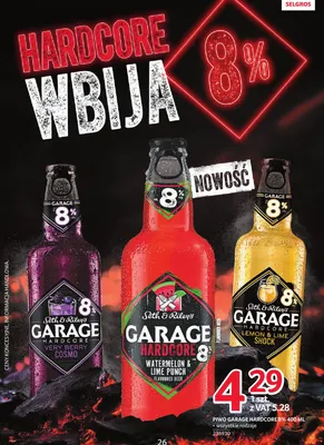 Piwo Garage Hardcore Lemon & Lime Shock 8% promocja w Selgros