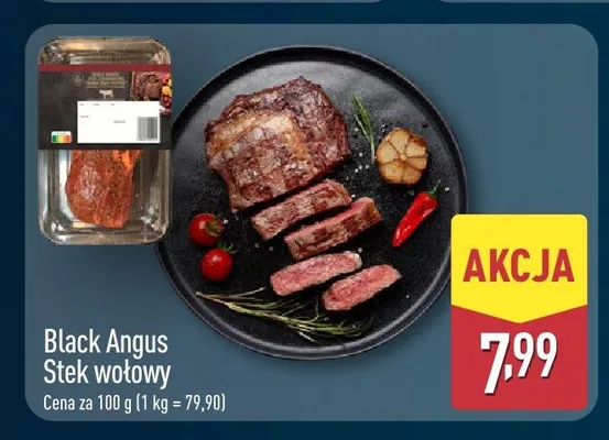 Stek wołowy Black Angus promocja w Aldi
