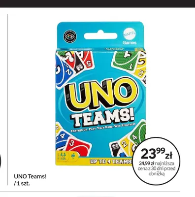 Gra karciana UNO Teams! Mattel Games promocja w Empik