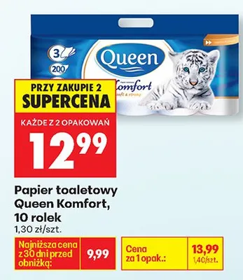 Papier toaletowy Komfort 10 rolek promocja w Biedronka