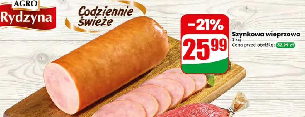 Szynkowa wieprzowa Agro Rydzyna promocja w Dino