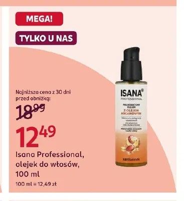 Olejek do włosów Isana Professional promocja w Rossmann
