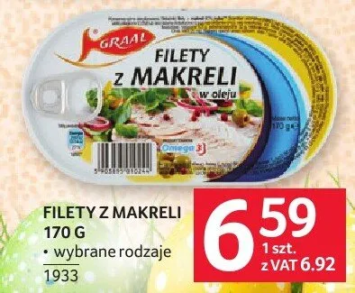 Filety z makreli Graal 170 g promocja w Selgros