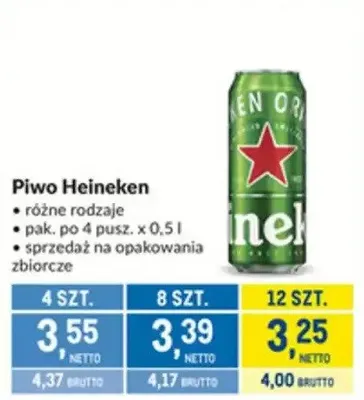 Piwo Heineken promocja w Makro