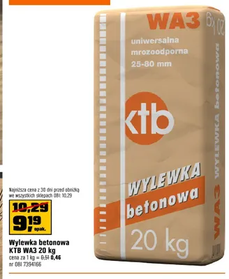 Wylewka betonowa KTB WA3 promocja w OBI