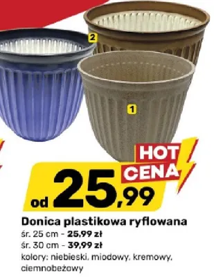 Donica plastikowa ryflowana promocja w Bricomarche