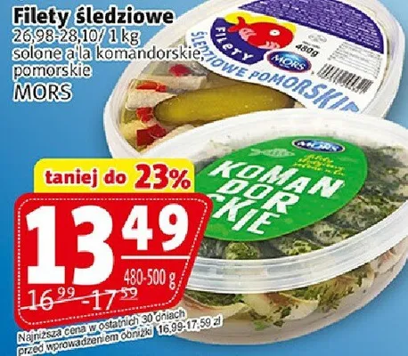 Filety śledziowe 260-280g/1kg solone i kamanderskie pomorskie promocja w Prim Market