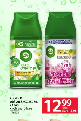 Odświeżacz powietrza Air Wick zapas Magnolia i Kwiat Wiśni 250ml promocja w Selgros