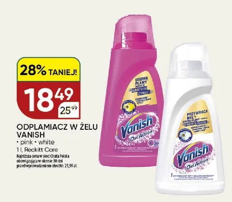 Odplamiacz w żelu Vanish Oxi Action white promocja w Chata Polska