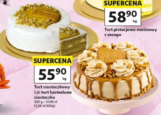 Tort pistacjowo-malinowy z mango Auchan promocja w Auchan