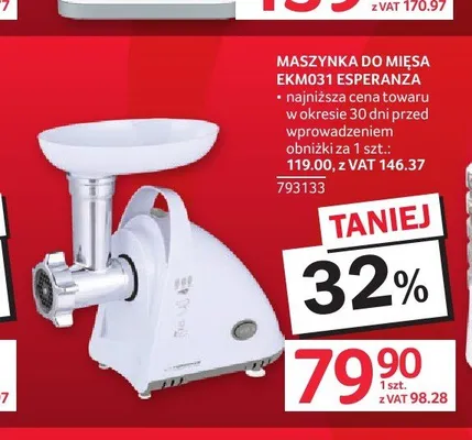 Maszynka do mięsa Esperanza promocja w Selgros