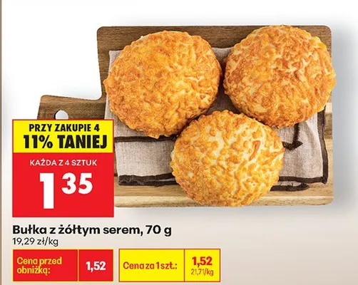 Bułka z żółtym serem promocja w Biedronka
